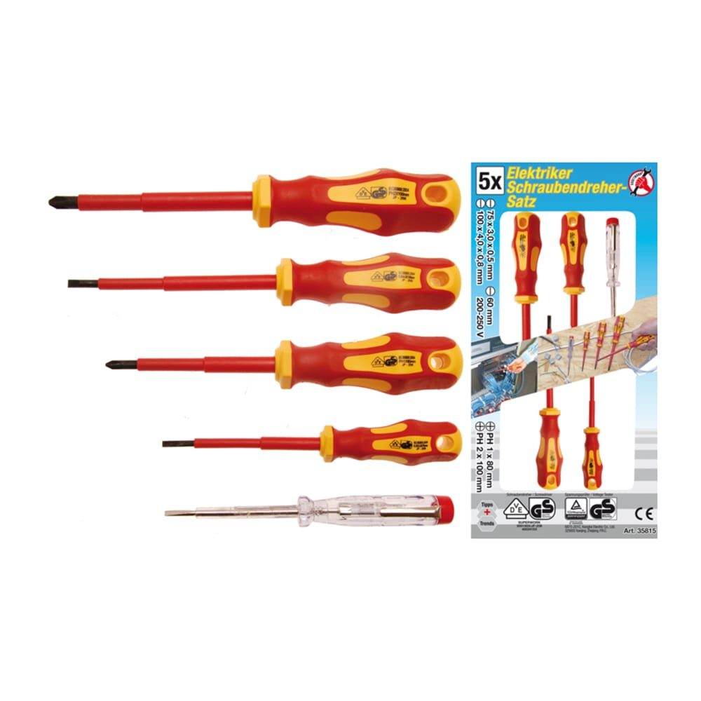 BGS set odvijača VDE 1000V 4 dj. + ispitivač Kraftmann 35815