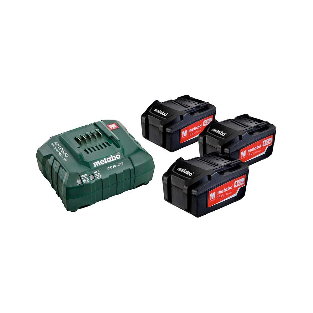 METABO aku set 3xAku 18V 4,0Ah 1xpunjač