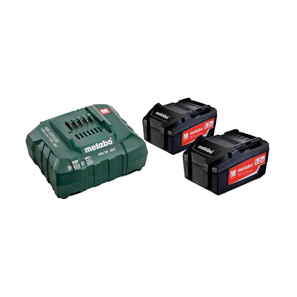 METABO aku set 2xAku 18V 5,2Ah 1xpunjač