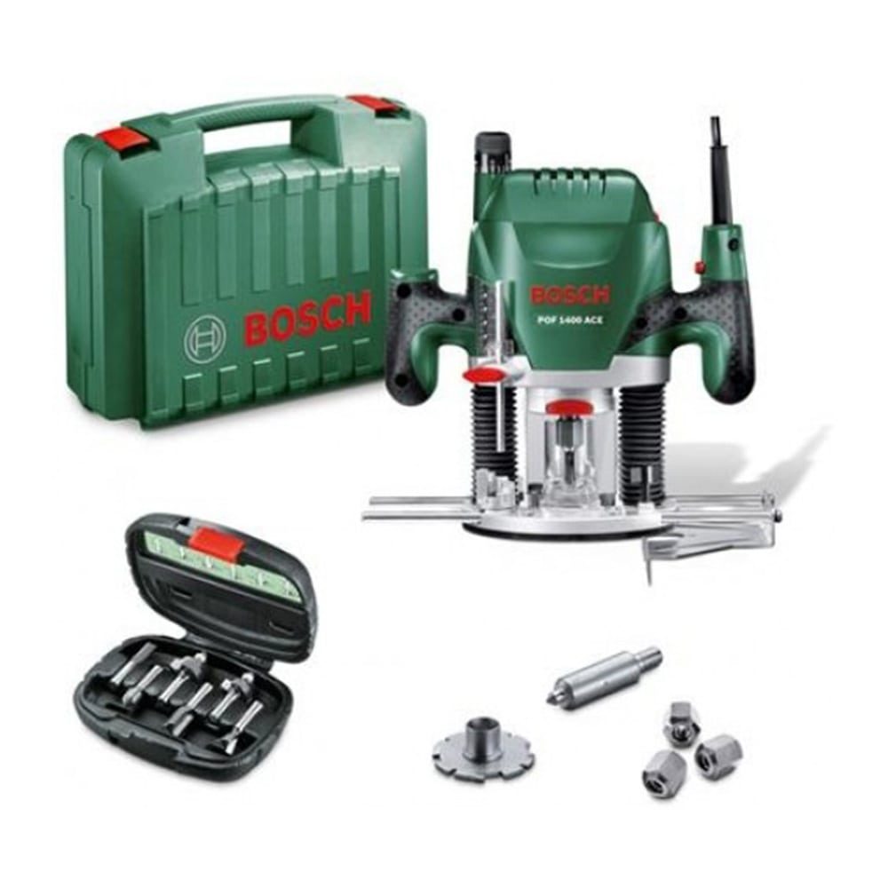 BOSCH vertikalna glodalica POF 1400 ACE + set glodala
