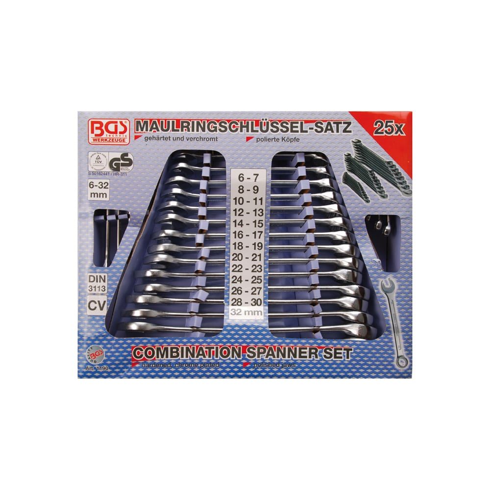 BGS set viljuškasto-okastih ključeva 6-32 mm 25 dj. pro+ 1190