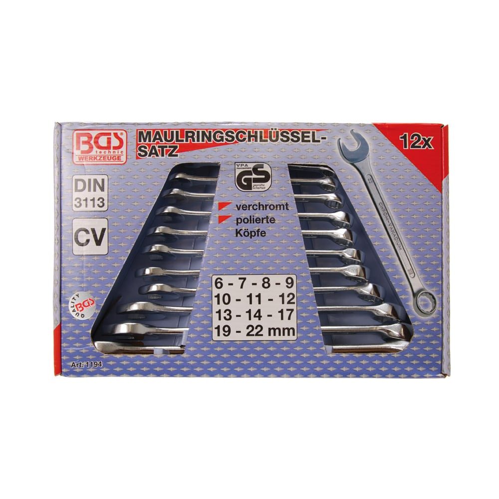 BGS set viljuškasto-okastih ključeva 6-22 mm 12 dj. pro+ 1194