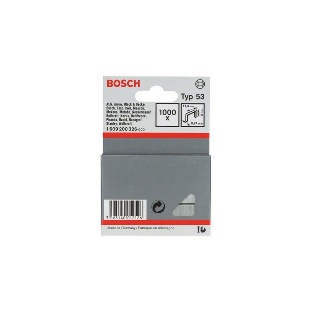 BOSCH set spajalica 11,4x6 mm, 1000 kom