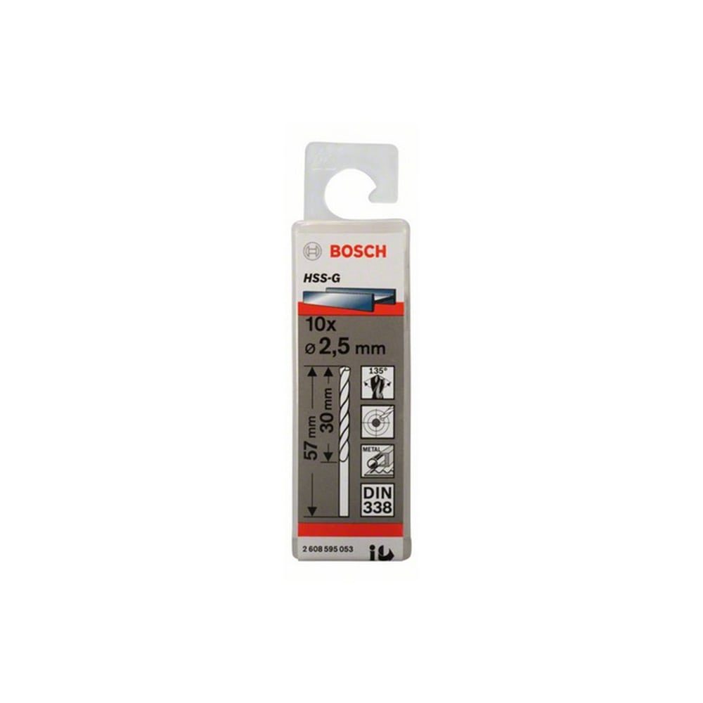 BOSCH svrdlo za metal HSS-G 2,5x57/30 mm, 10 kom - Image 2