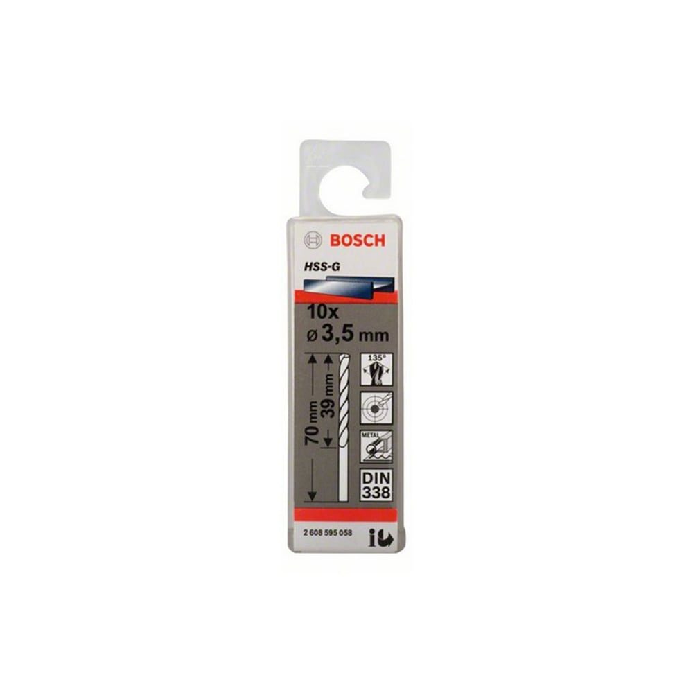 BOSCH svrdlo za metal HSS-G 3,5x70/39 mm, 10 kom - Image 2