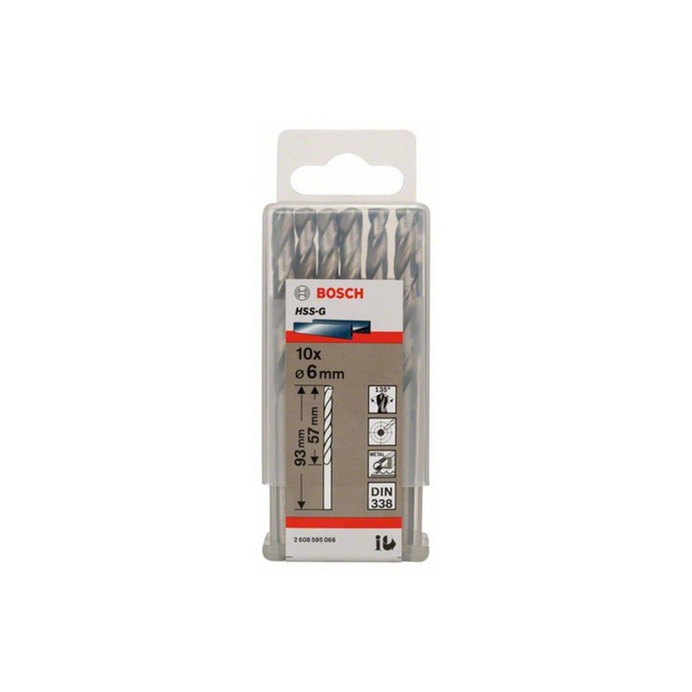 BOSCH svrdlo za metal HSS-G 6x93/57 mm, 10 kom - Image 2