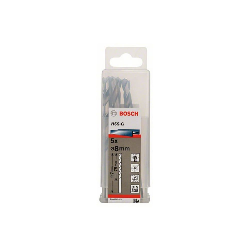 BOSCH svrdlo za metal HSS-G 8x117/75 mm, 10 kom - Image 2