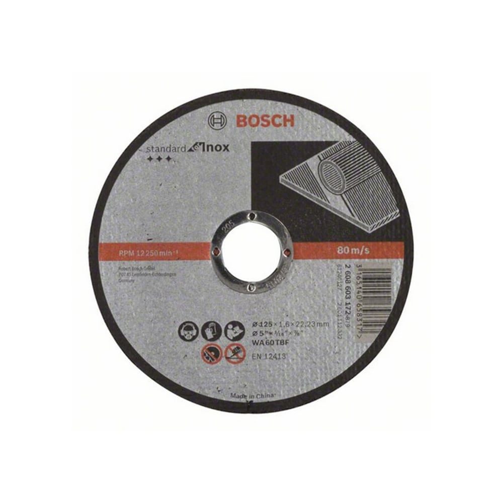 BOSCH rezna ploča za inox ravna Standard 125x1,6 mm