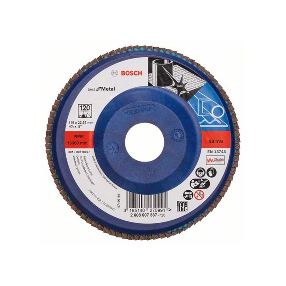 BOSCH lamelirana brusna ploča za metal ravna Best X571 115 mm g120