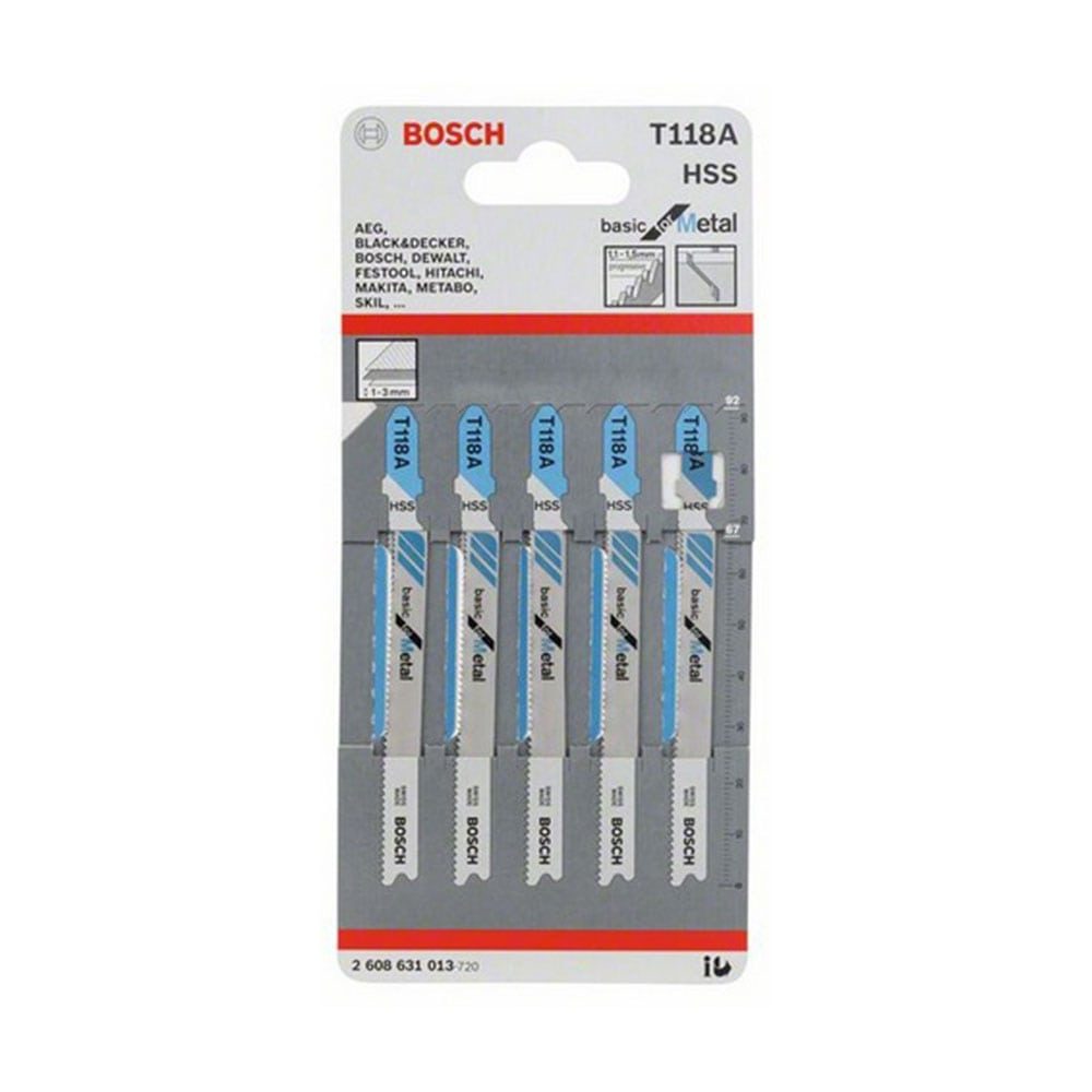 BOSCH list ubodne pile HSS T 118 A 92 mm, 5 kom - Image 2