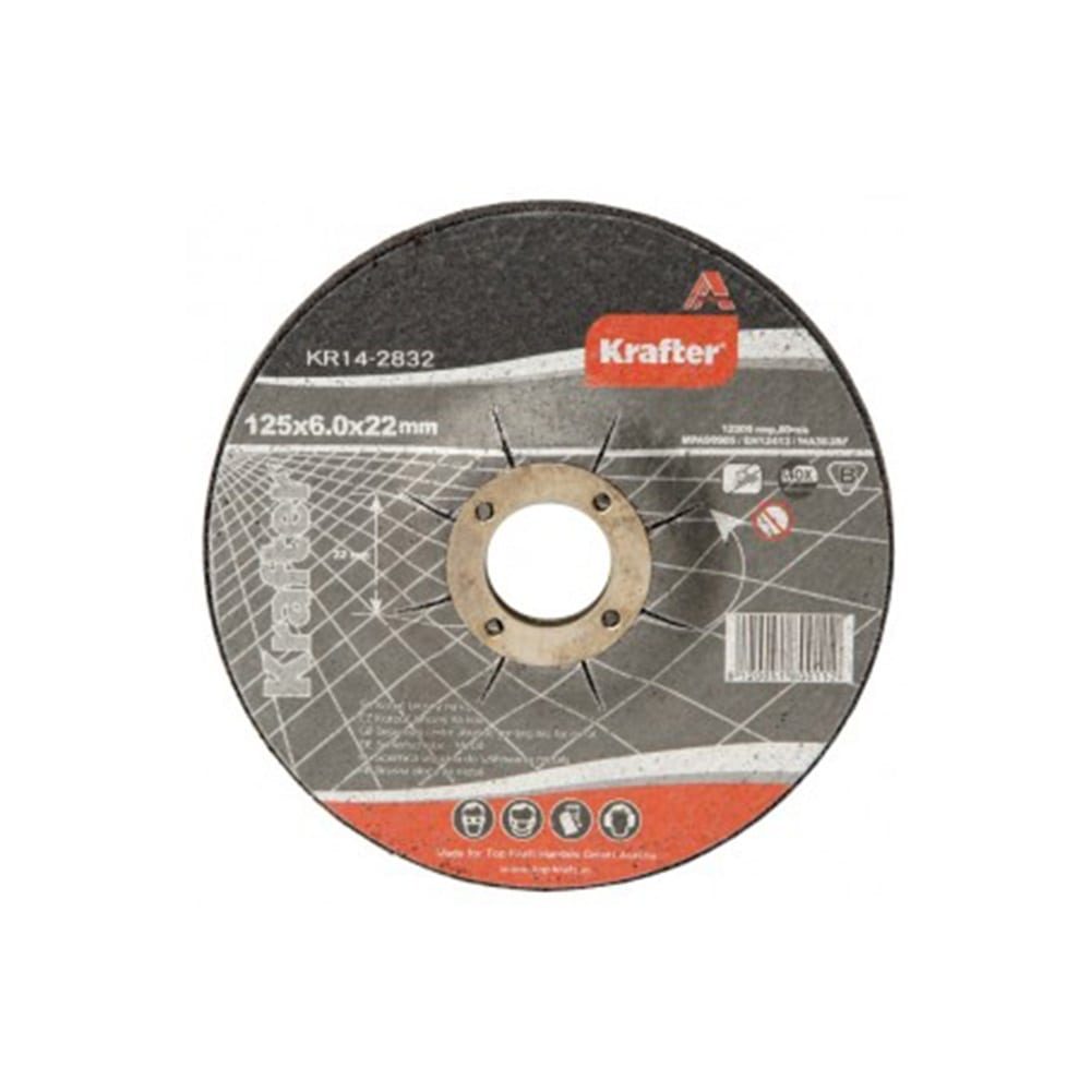 KRAFTER brusna ploča za metal 115x6x22 mm