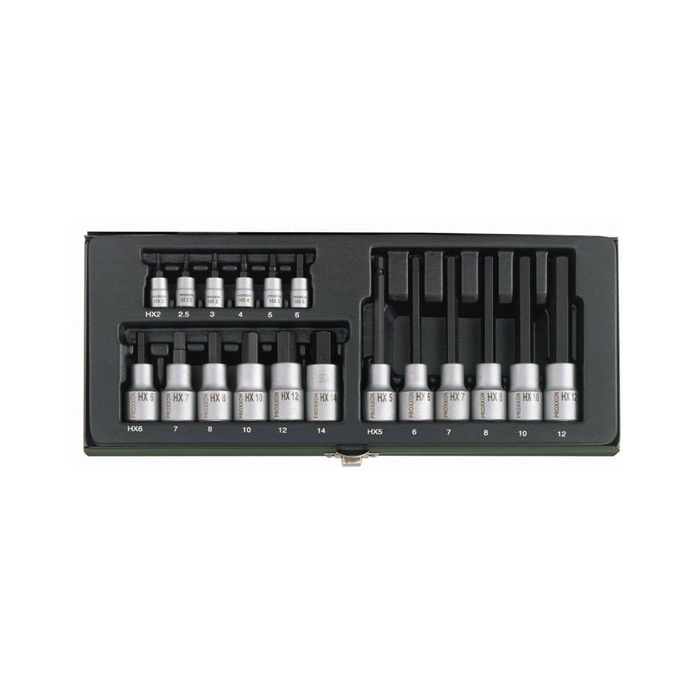 PROXXON set nasadnih imbus ključeva PX23100 1/4''+1/2'' 2-14 mm 18-djelni