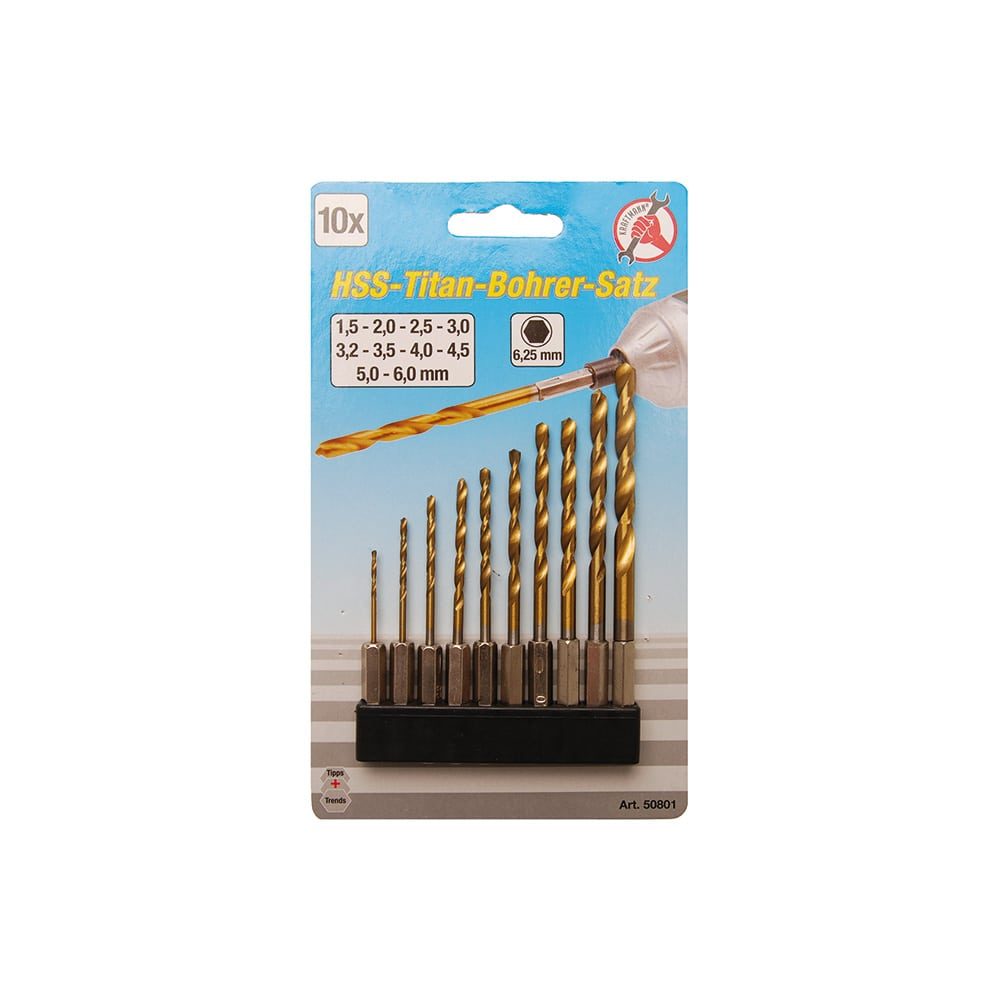 BGS set svrdla HSS-Tin 1,5-6 mm 1/4" 10 dj. Kraftmann 50801