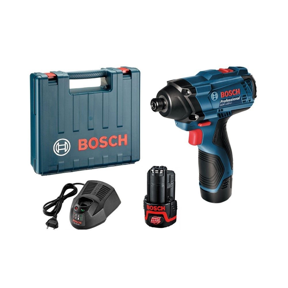 BOSCH aku udarni stezač GDR 120-Li 2xAku 12V 2,0Ah kovčeg