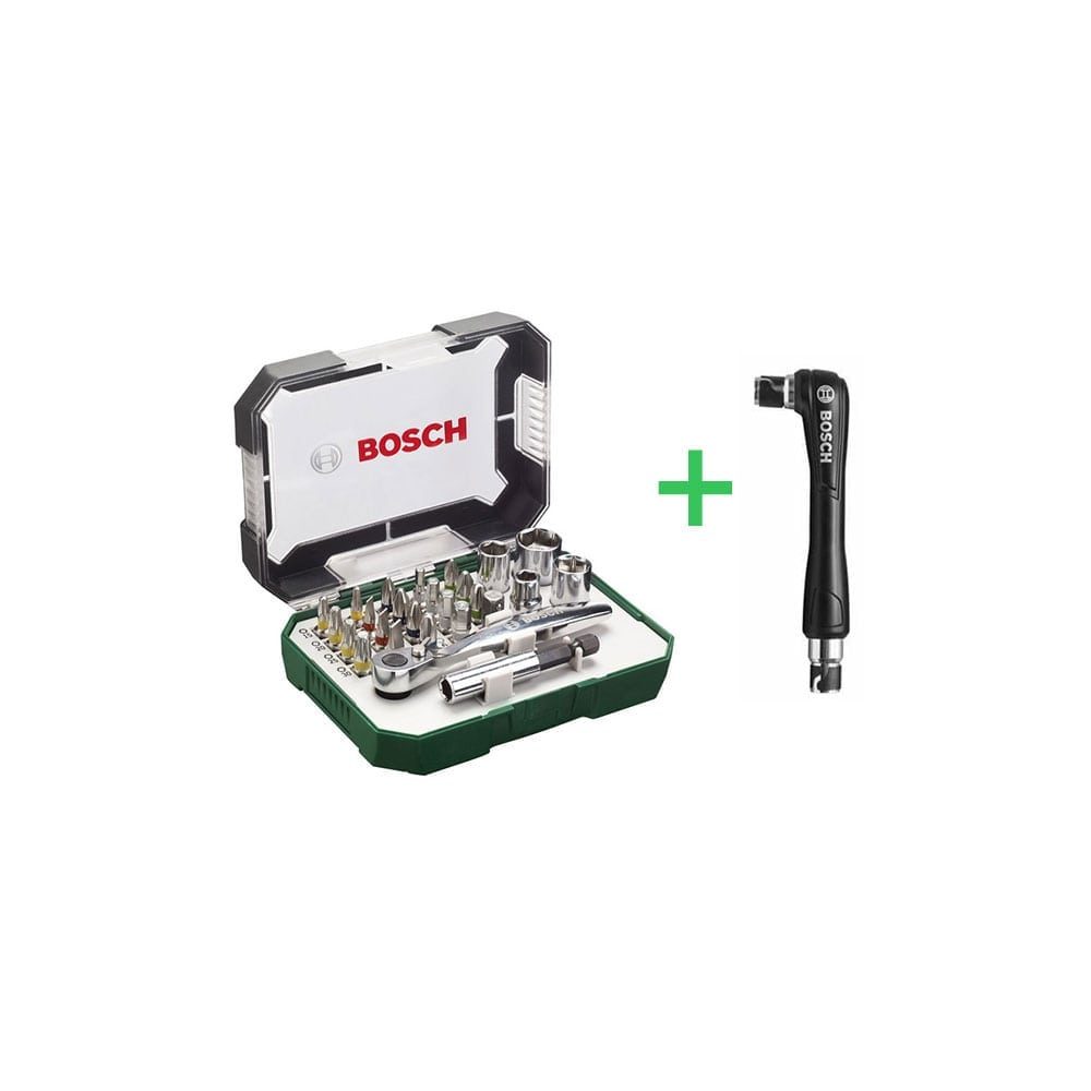 BOSCH set bitova i nasadnih ključeva sa račnom 26-dijelni Promoline + POKLON
