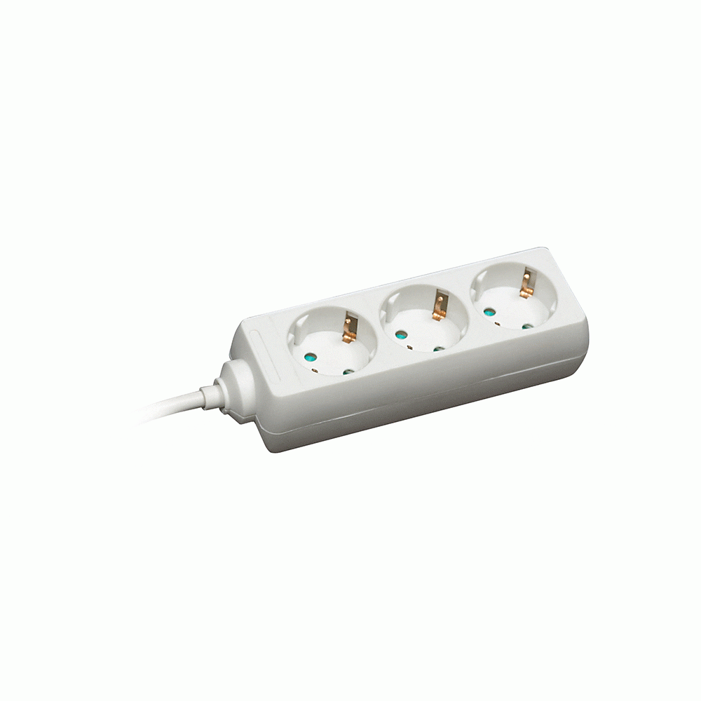 COMMEL produžni kabel s utikačem 3m 16A 3 utičnice, bijeli 0804