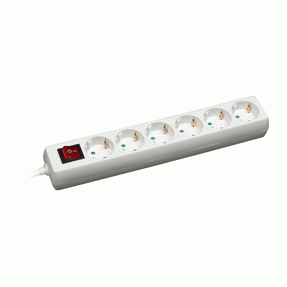 COMMEL produžni kabel s utikačem 1,4m 4x2,5A+4x16A 8 utičnica sklopka bijeli 0843