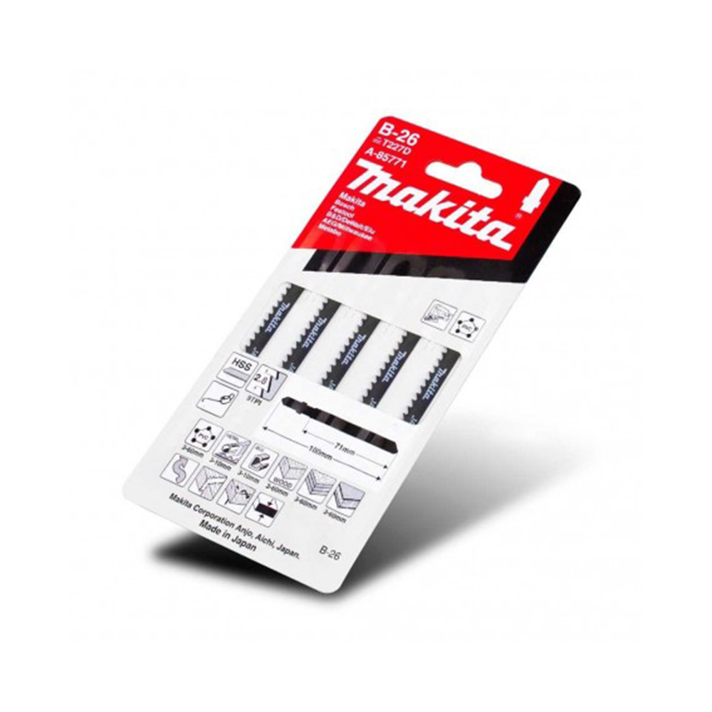 MAKITA list ubodne pile za metal/Al/drvo/PVC/krivulje, 75 mm HSS, B-26 5 kom A-85771 - Slika 2