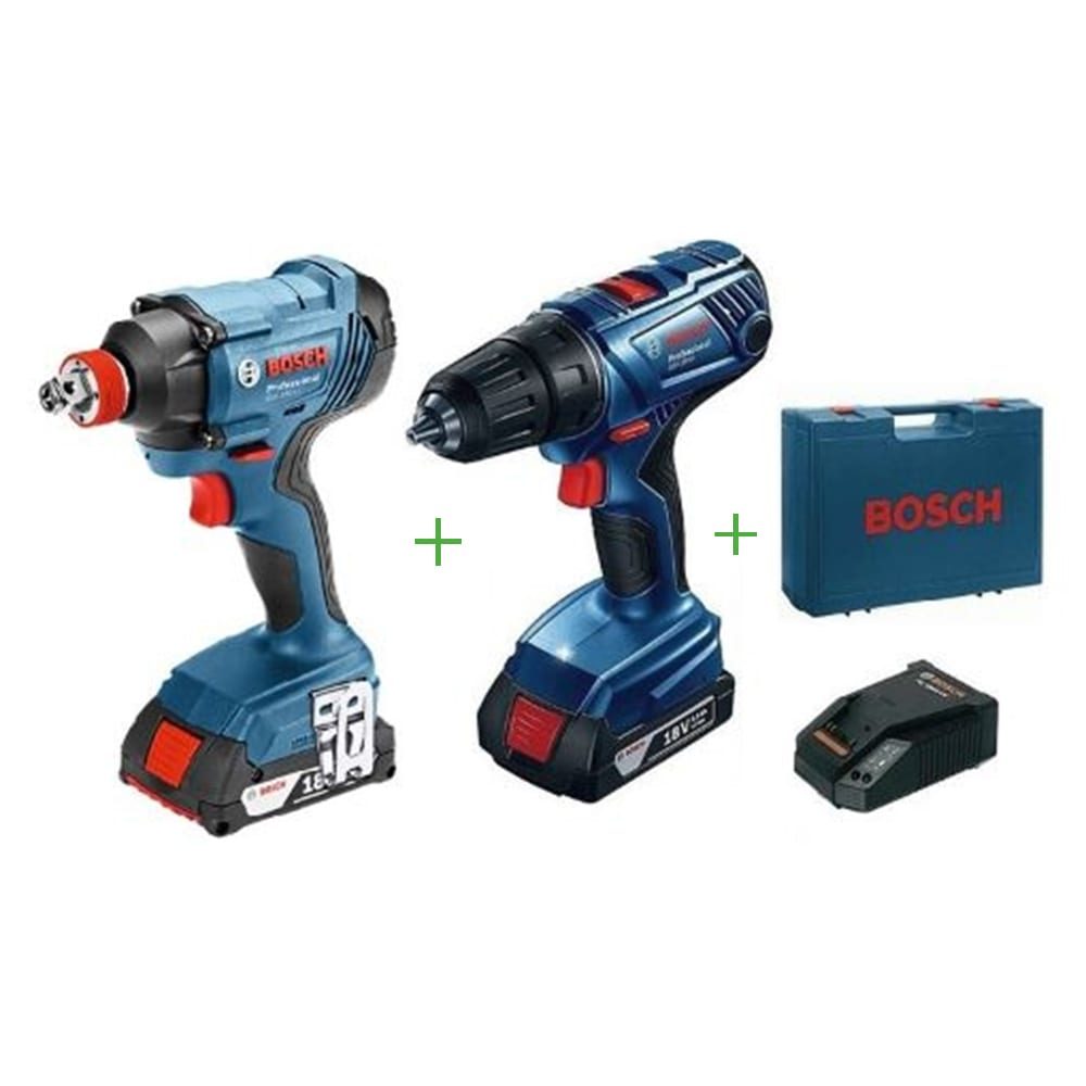 BOSCH aku udarna bušilica/stezač GDX 180-LI + aku bušilica GSR 180-LI + kovčeg