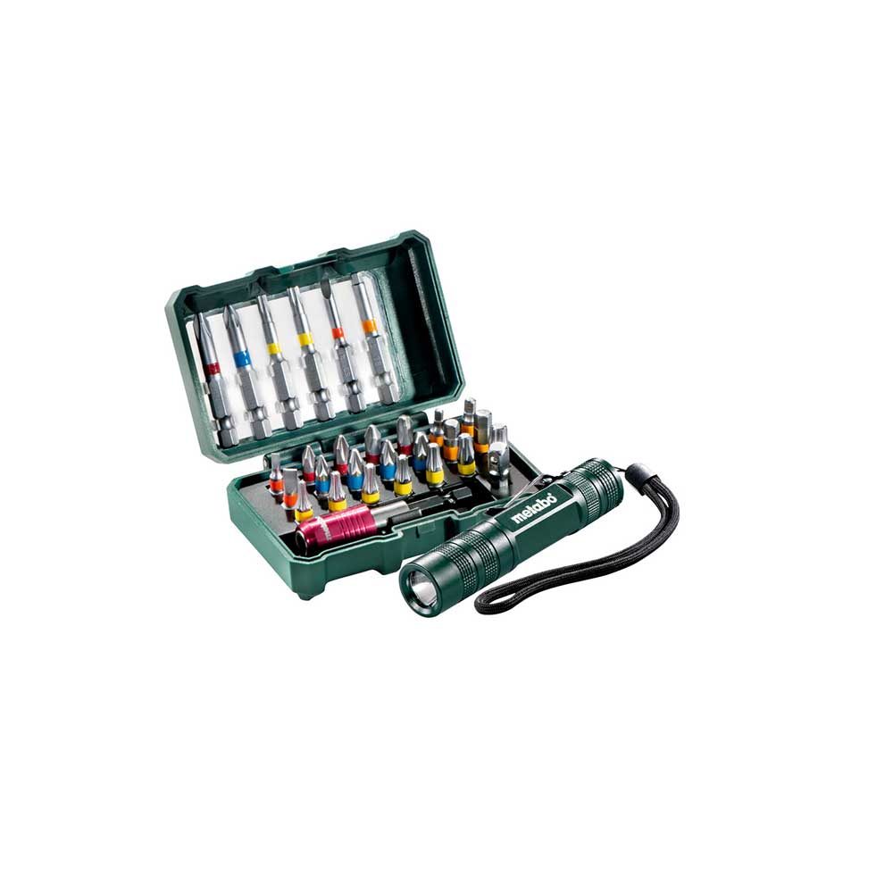METABO set bitova 29-dijelni + mini lampica