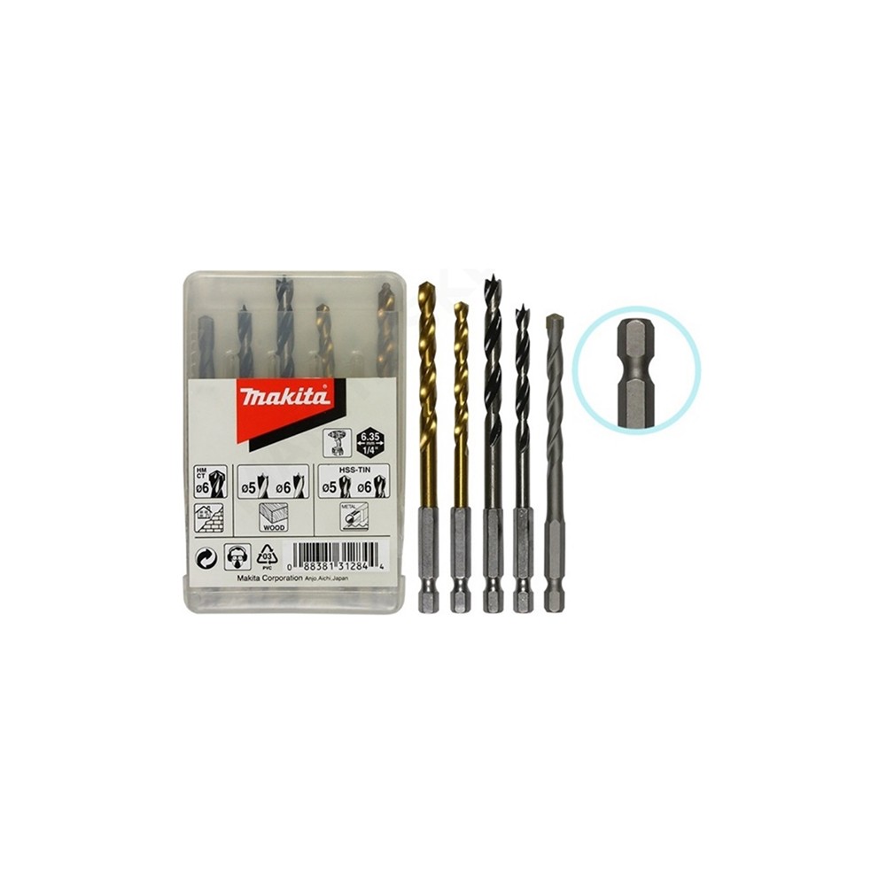 MAKITA set svrdala HSS-TiN 5-6 mm 5 dj. D-23759
