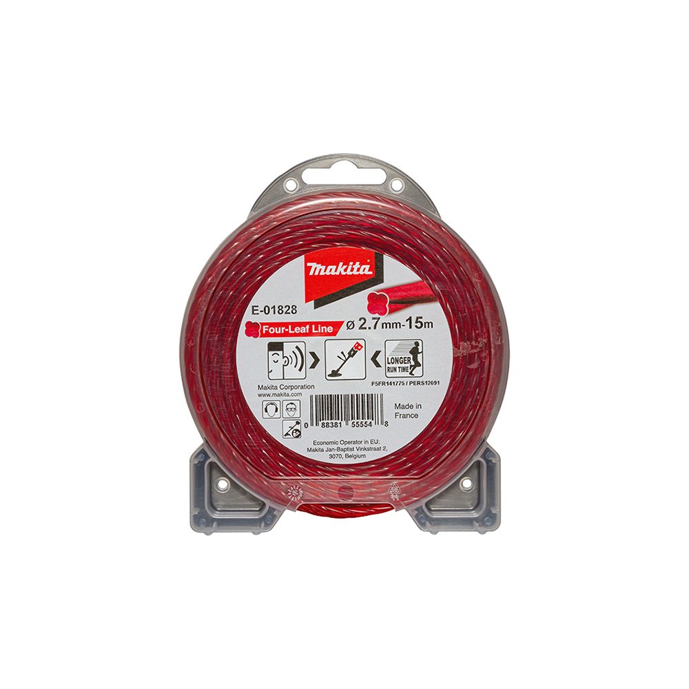 MAKITA najlonska nit 2,7mmx15m četvrtasta E-01828