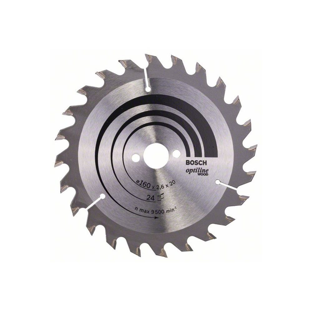 BOSCH list kružne pile 160x20/16x2,6 mm, 24Z, Optiline Wood
