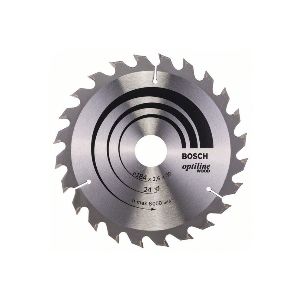 BOSCH list kružne pile 184x30x2,6 mm, 24Z, Optiline Wood