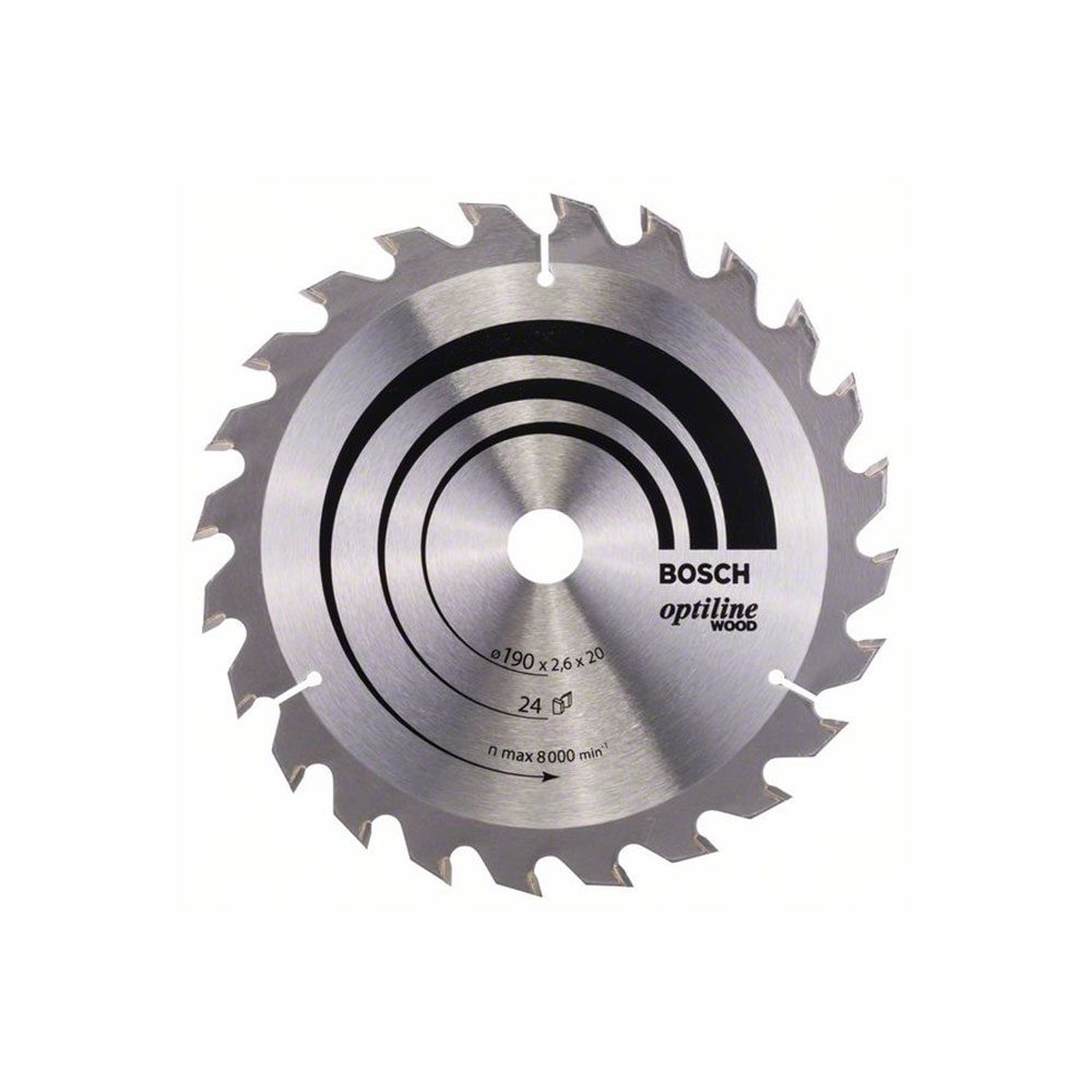 BOSCH list kružne pile 190x20/16x2,6 mm, 24Z, Optiline Wood