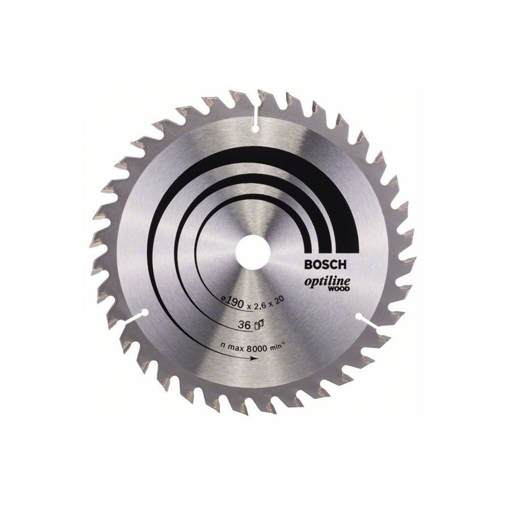 BOSCH list kružne pile 190x20/16x2,6 mm, 36Z, Optiline Wood