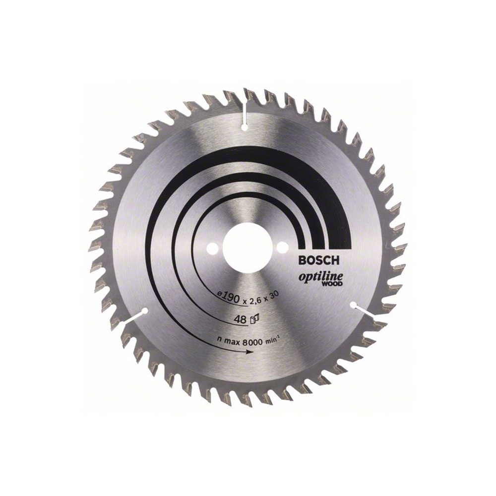 BOSCH list kružne pile 190x30x2,6 mm, 48Z, Optiline Wood