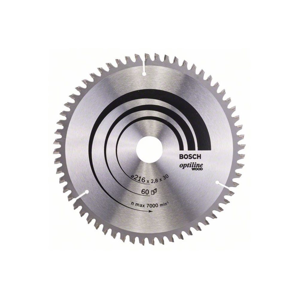 BOSCH list kružne pile 216x30x2,8 mm, 60Z, Optiline Wood