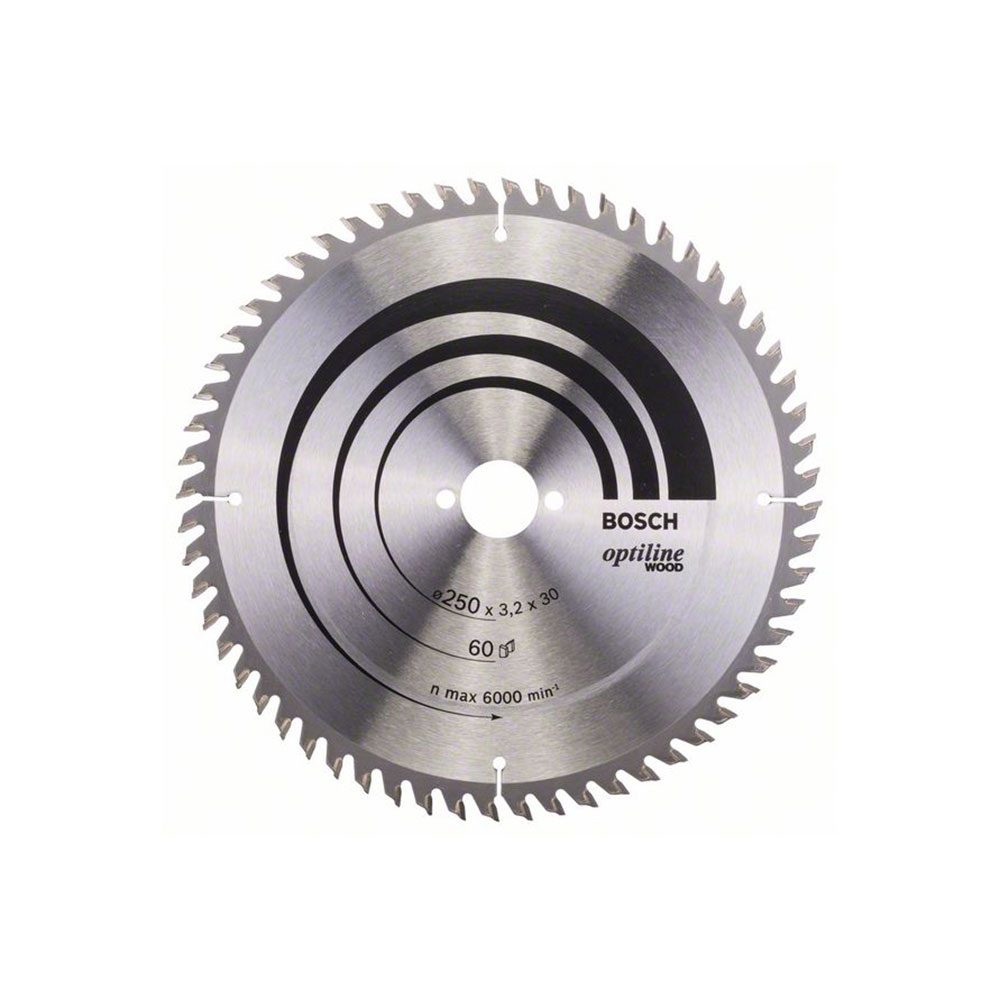 BOSCH list kružne pile 250x30x3,2 mm, 80Z, Optiline Wood