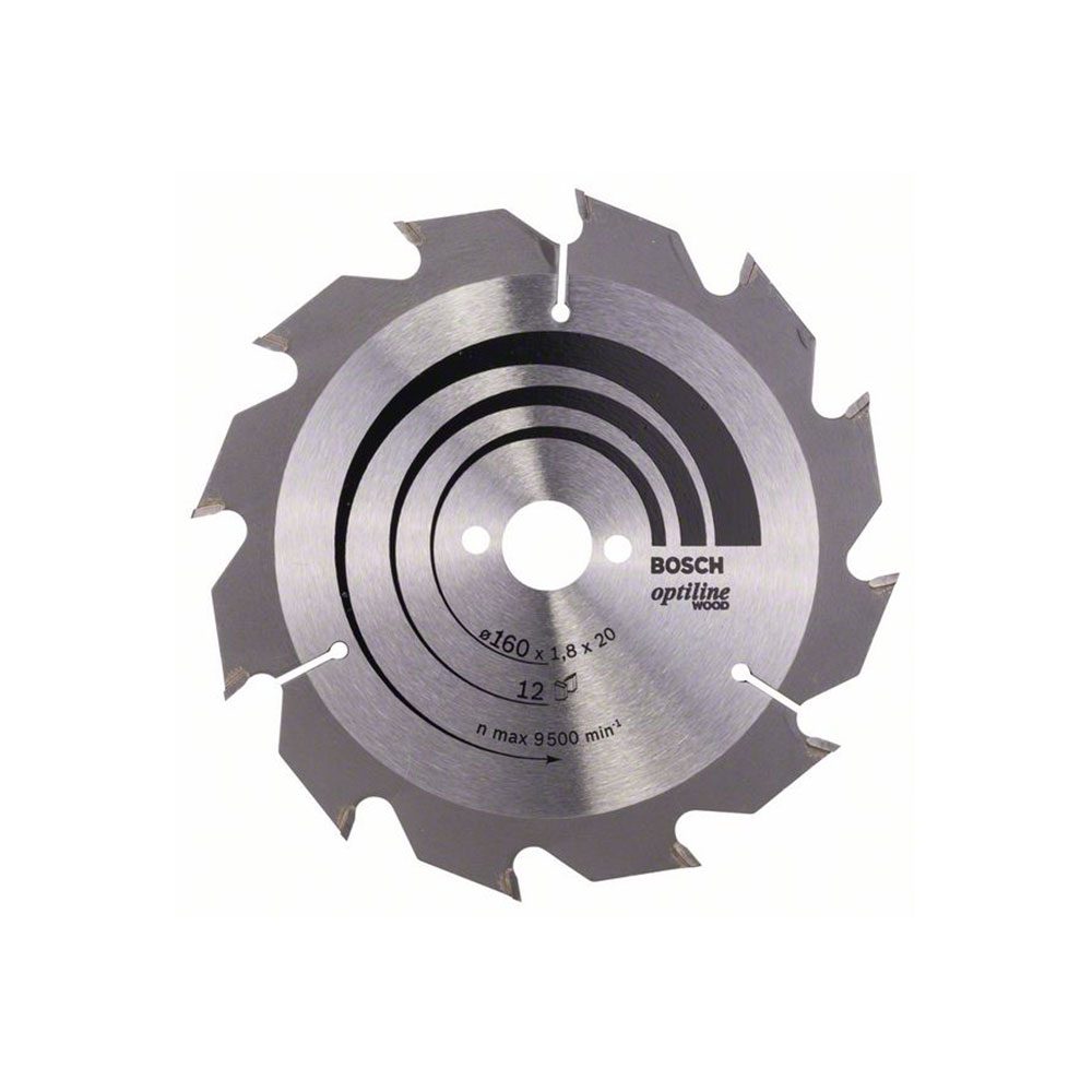 BOSCH list kružne pile 160x20/16x1,8 mm, 12Z, Optiline Wood
