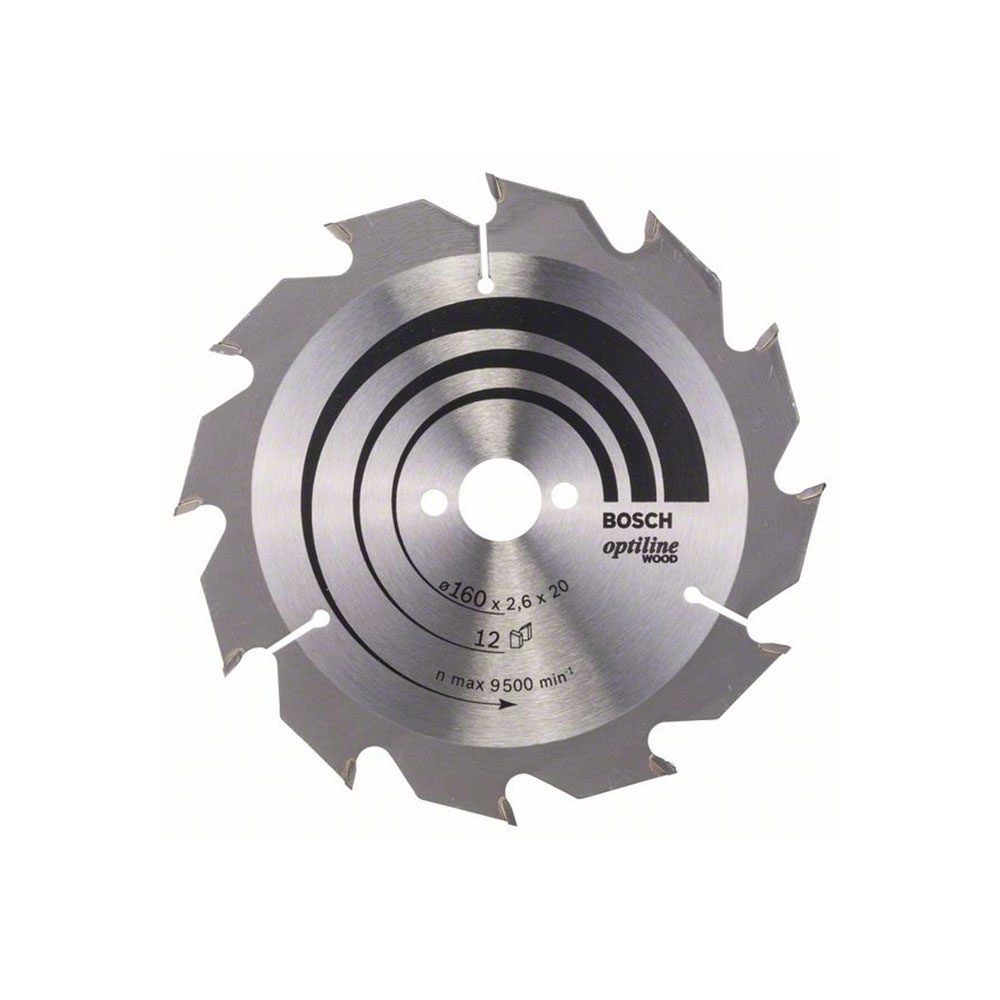 BOSCH list kružne pile 160x20/16x2,6 mm, 12Z, Optiline Wood