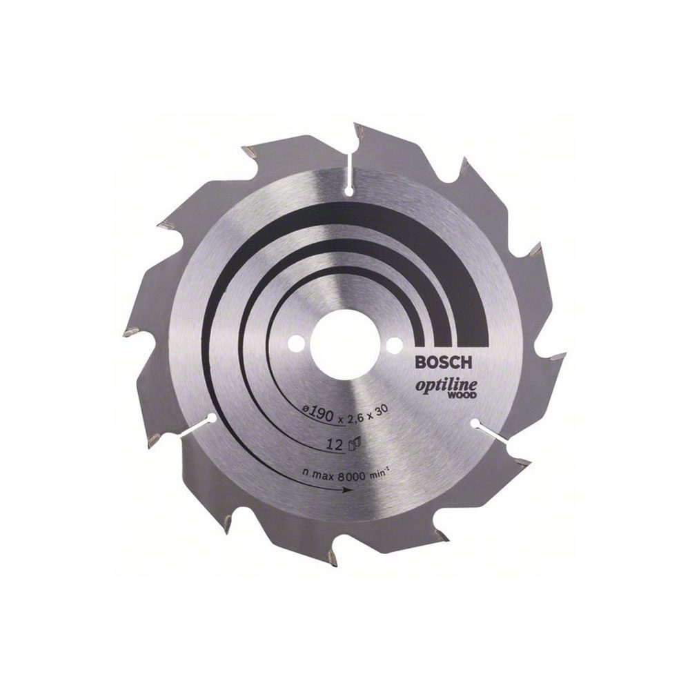 BOSCH list kružne pile 190x30x2,6 mm, 12Z, Optiline Wood