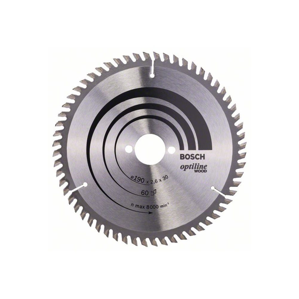 BOSCH list kružne pile 190x30x2,6 mm, 60Z, Optiline Wood