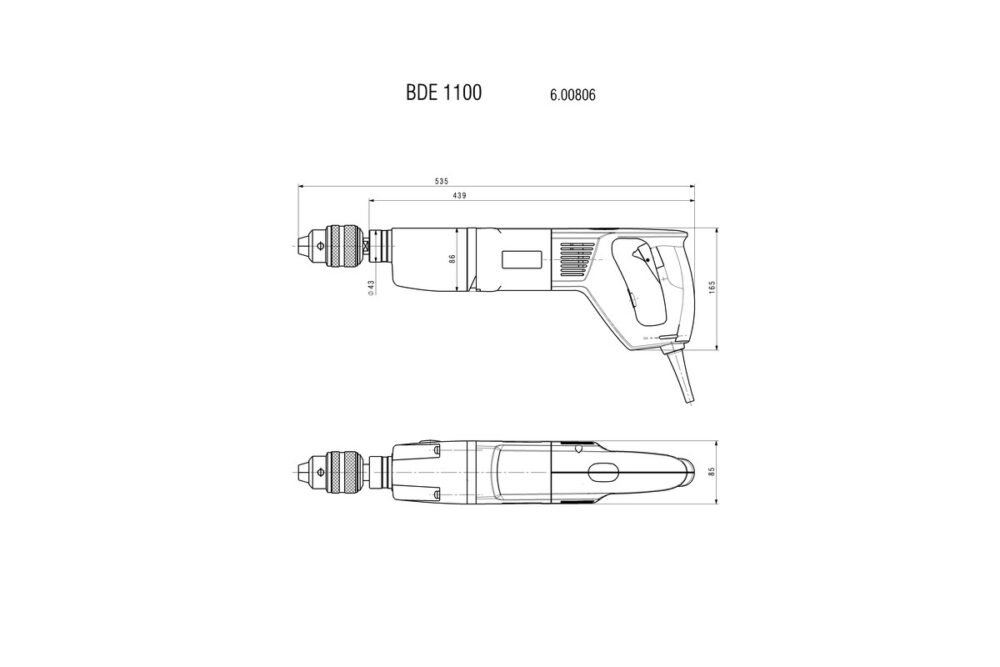 METABO bušilica-odvijač BDE 1100 - Image 2