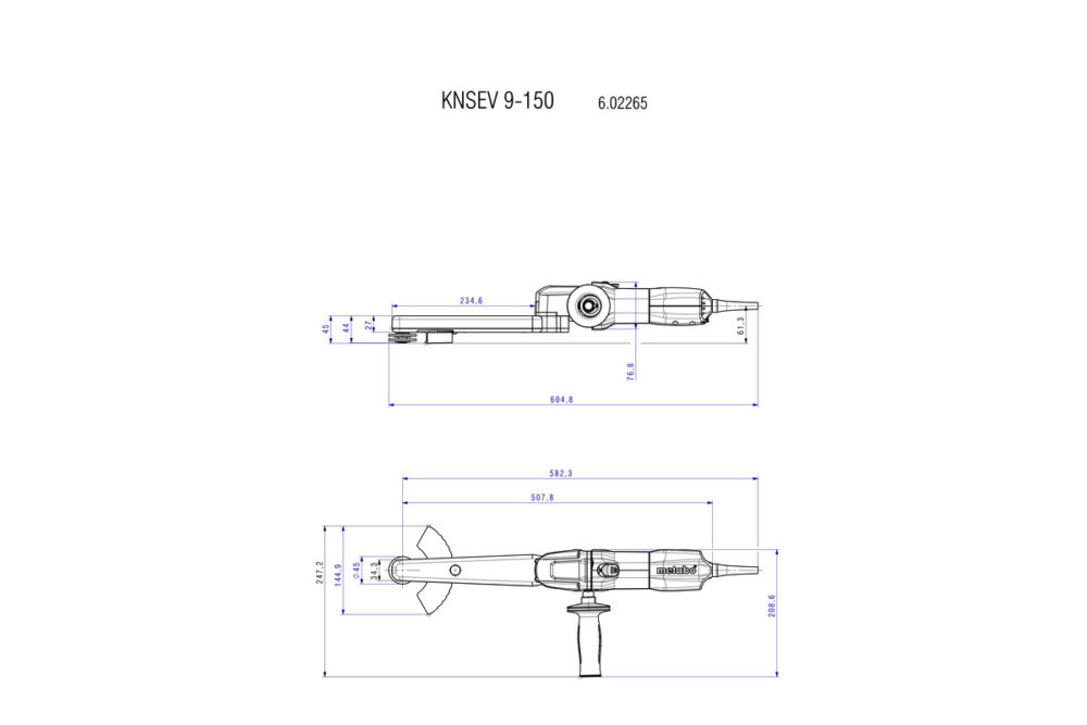 METABO kutna brusilica produžena KNSE 9-150 Set kovčeg - Image 2