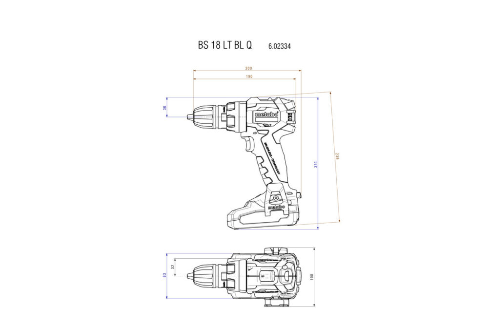 METABO aku bušilica-odvijač BS 18 LT BL Quick 18V MetaBOX bez baterije - Image 5