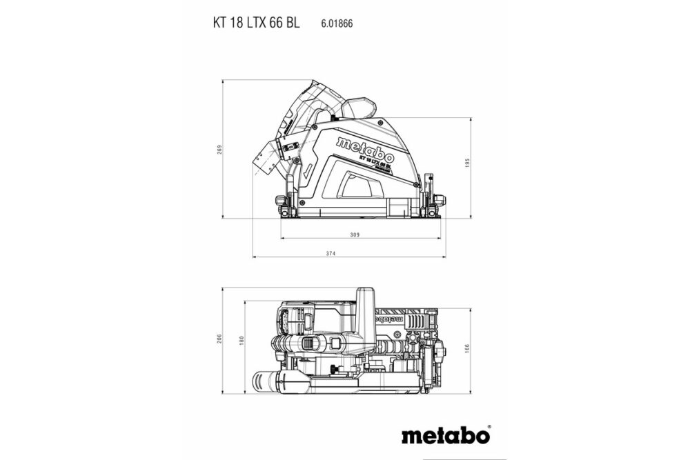 METABO aku uranjajuća kružna pila KT 18 LTX 66 BL 18V MetaBOX bez baterije + vodilica FS 160 - Image 11