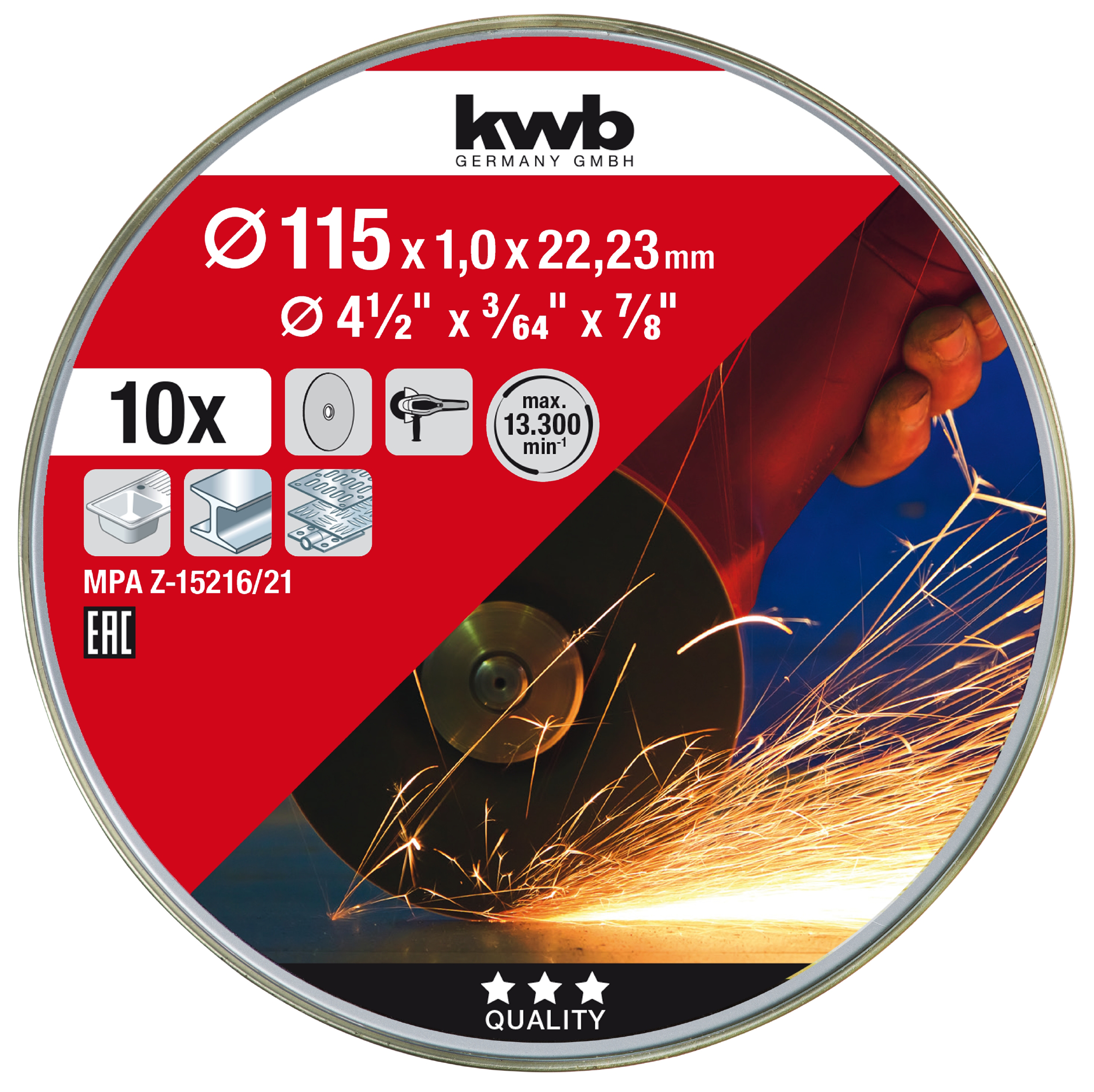 KWB set reznih ploča 115x1,0x22,23 mm 10/1 - Slika 2