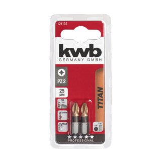 KWB bit od titana 25 mm, PZ 2, 2 kom