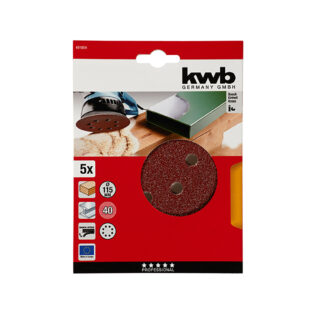 KWB quick-stick set brusnih papira drvo/metal 115 mm, g40, 5/1