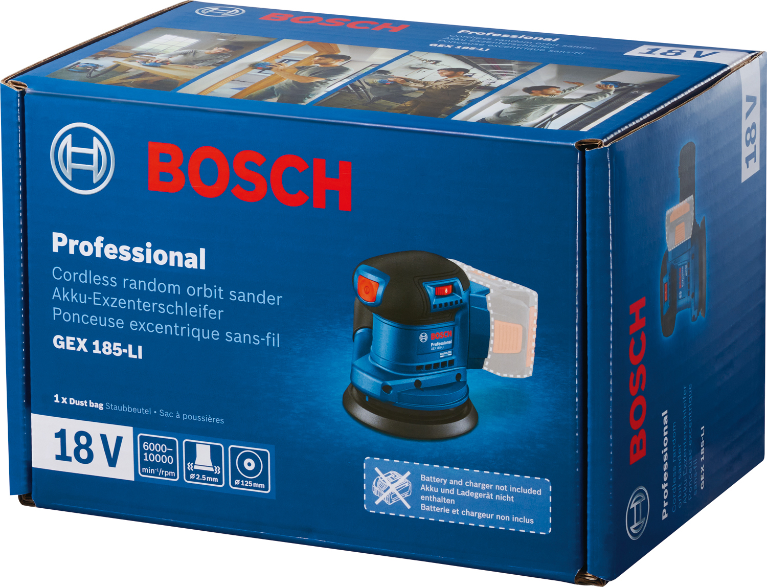 BOSCH aku ekscentarska brusilica GEX 185-LI 18V bez baterije - Slika 3
