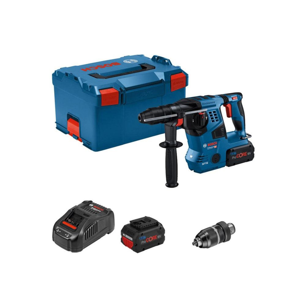 BOSCH aku bušaći čekić GBH 18V-28 CF 2xAku 18V 8,0Ah L-Boxx + brzostezna glava