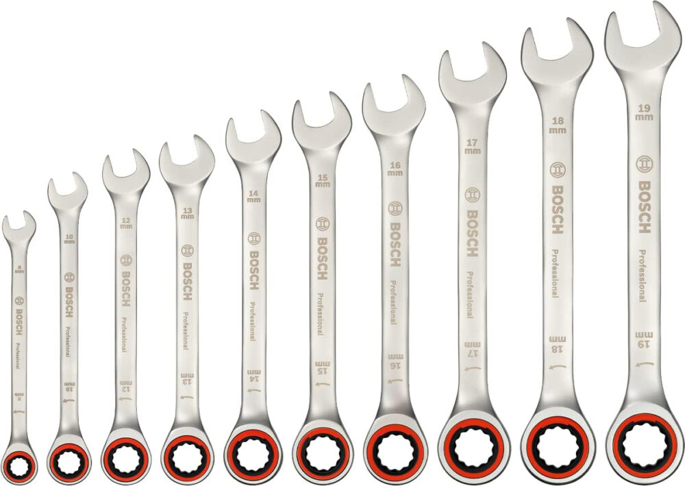 BOSCH set ključeva s račnom 8-19 mm 10-dijelni - Image 2