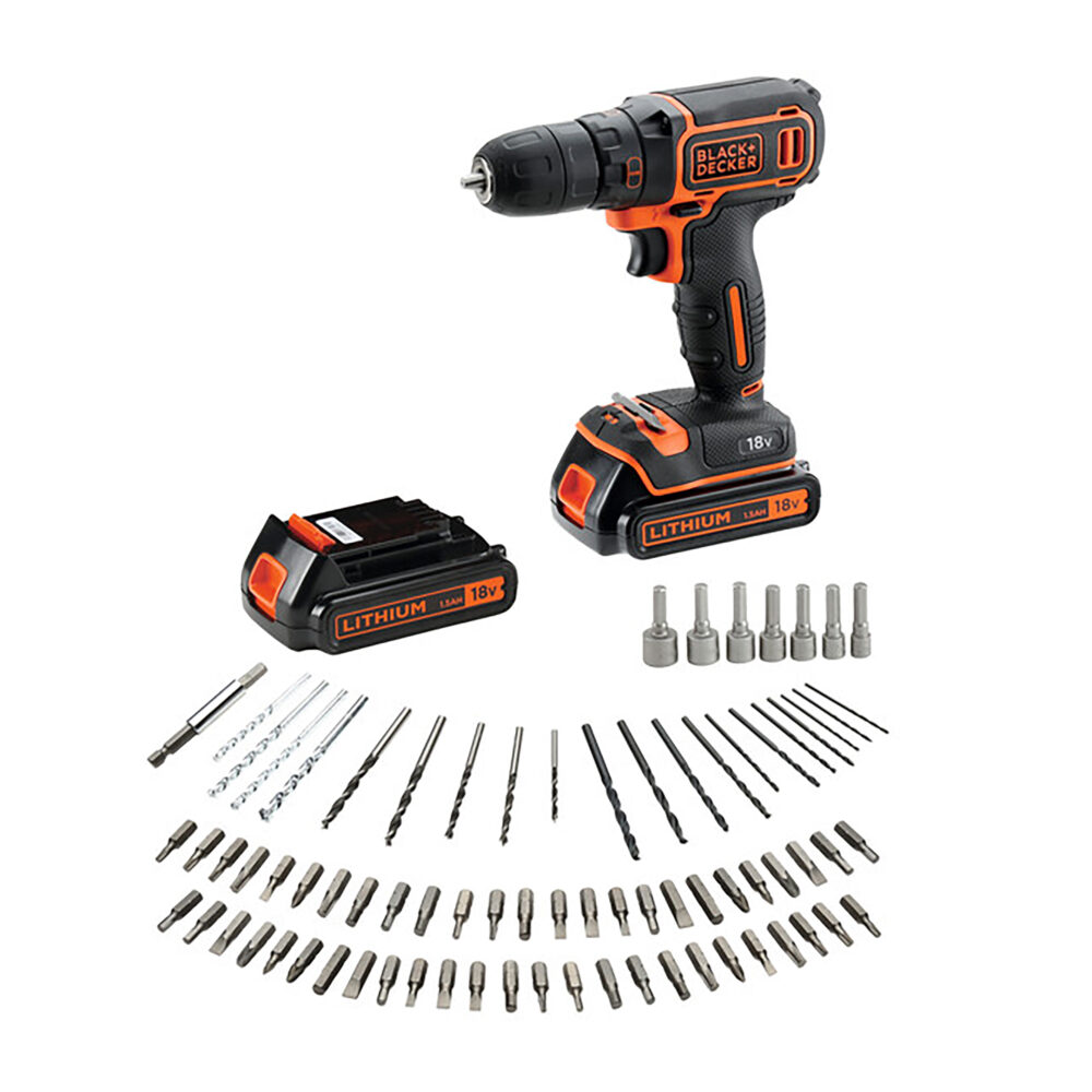 BLACK&DECKER aku udarna bušilica-odvijač BDCDC18BAFC-QW 2xAku 18V 1,5Ah + 80 dj. set pribora