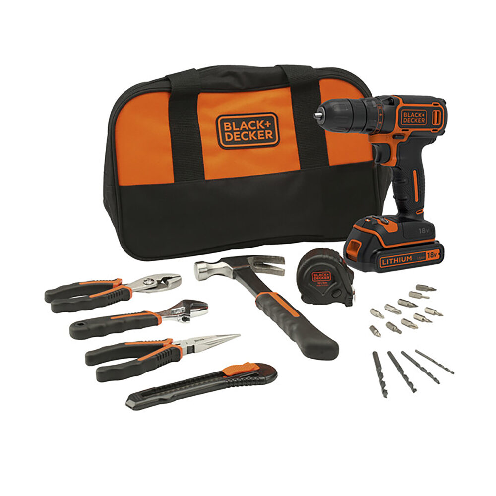 BLACK&DECKER aku bušilica-odvijač BDCDC18HTSA-QW 18V 1,5Ah + 20 dj. set pribora