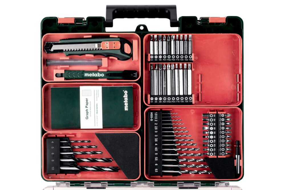 METABO aku bušilica-odvijač PowerMaxx BS 12 2xAku 12V 2,0Ah + 64 dj. set pribora - Image 4